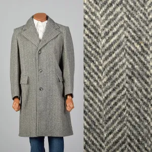 1970s Gray Wool Tweed Coat with Convertible Pockets