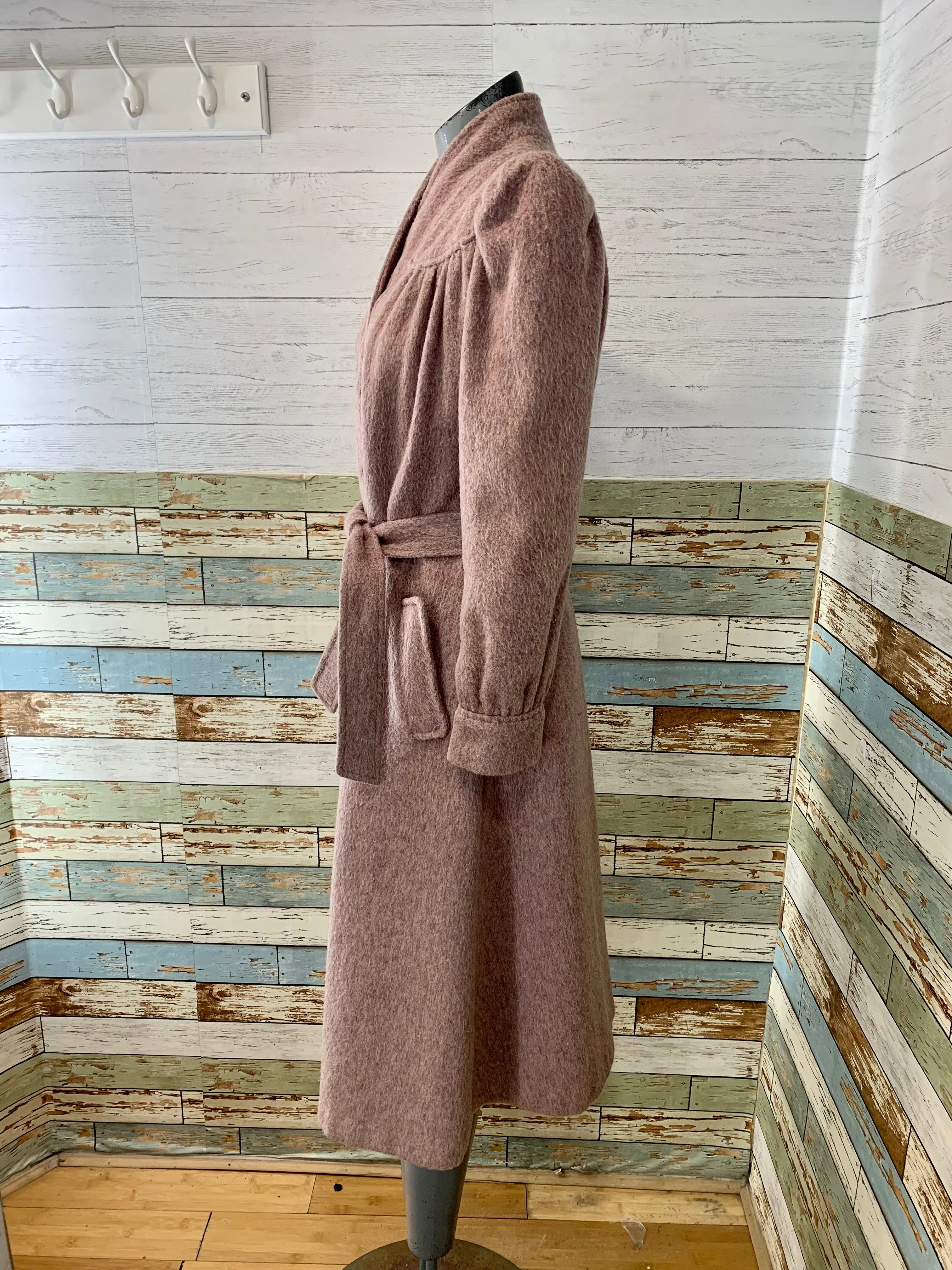 60's Pink Belted Wool Coat