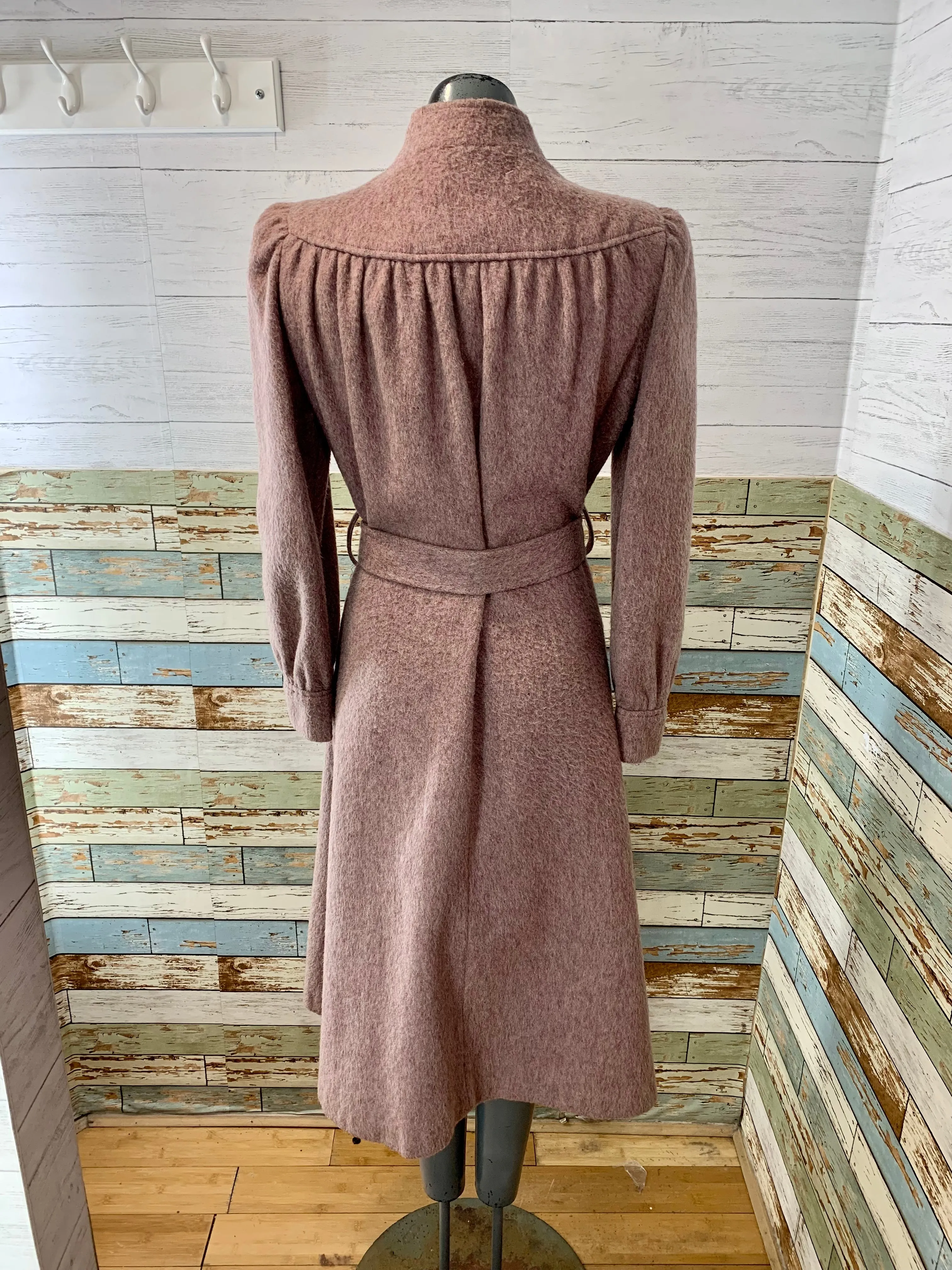 60's Pink Belted Wool Coat