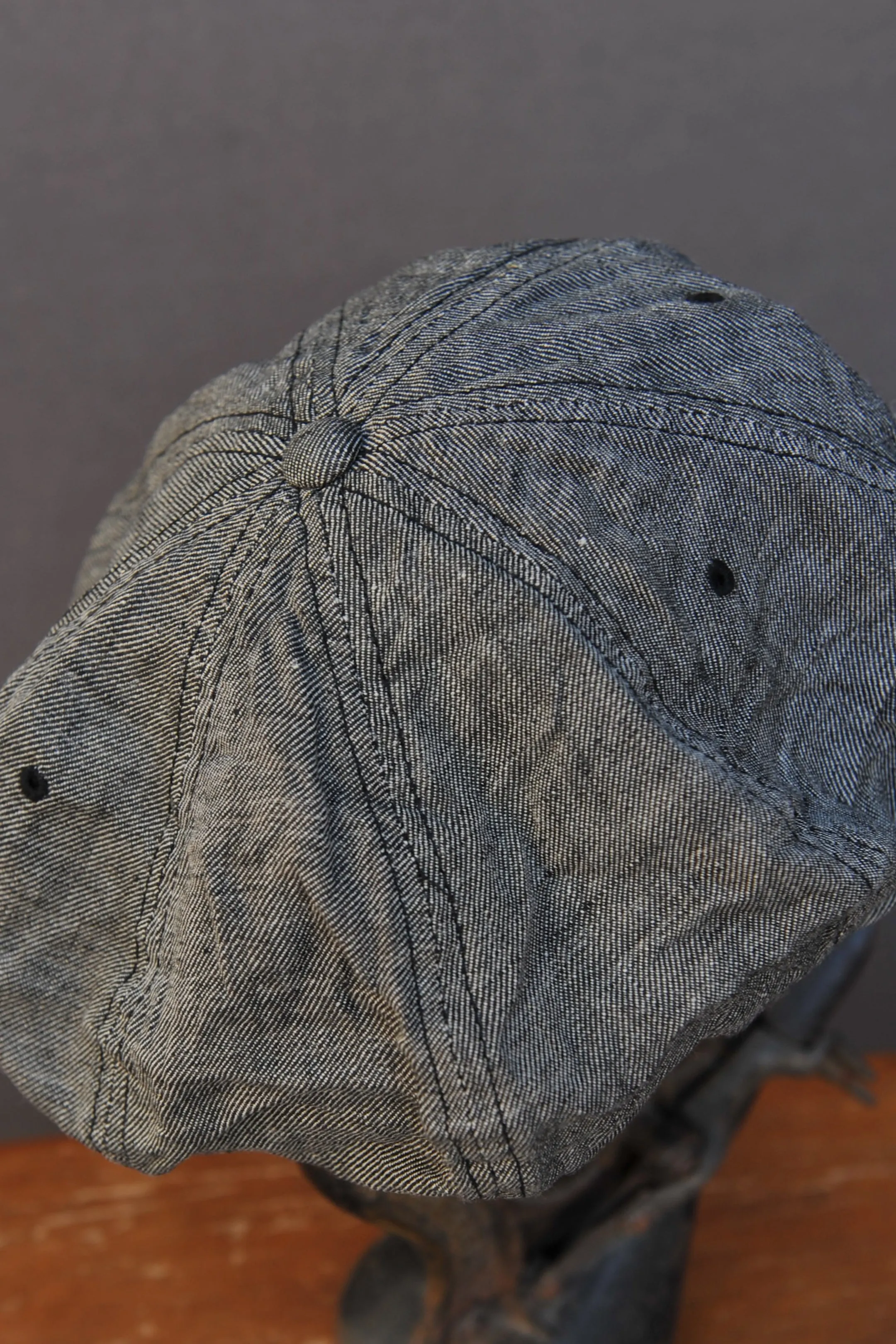 8 Panel Linen Beret - Texture Grey - M, L