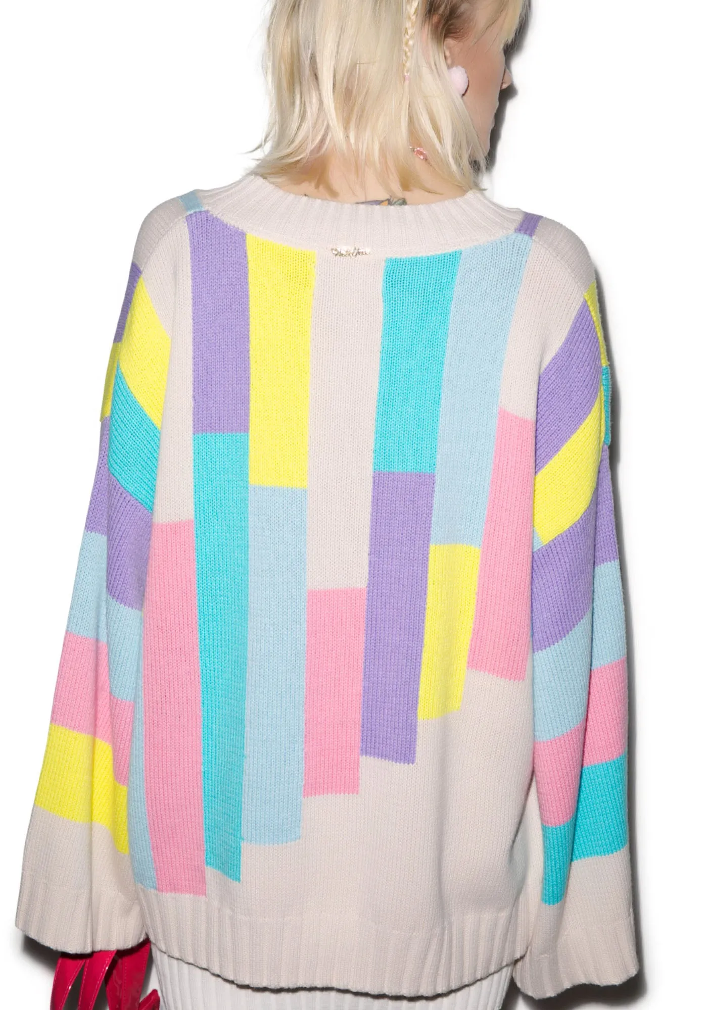 80s Blocks Chunky Oversized Sweater