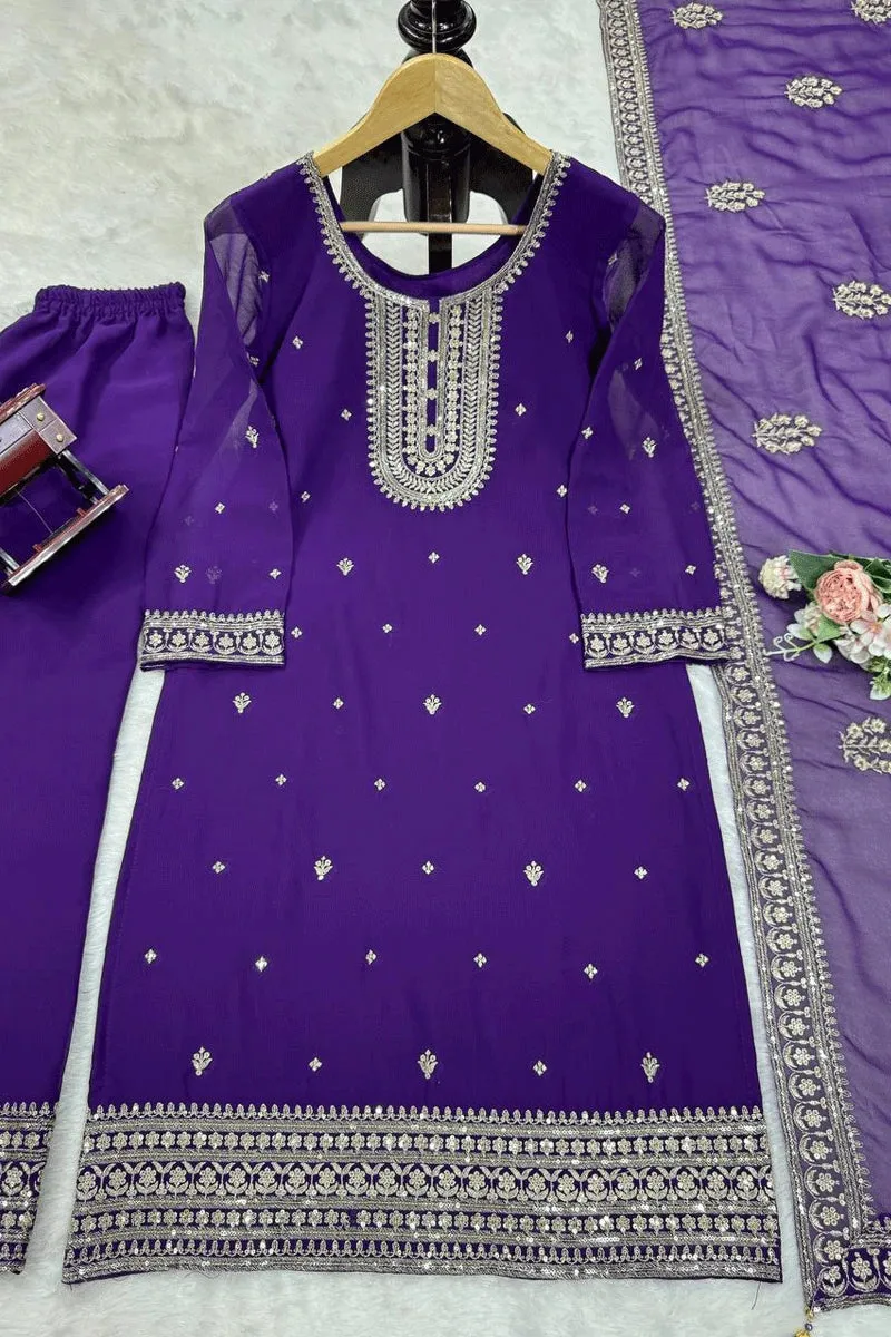 Actress Prajakta Koli Purple Color Dress For Wedding