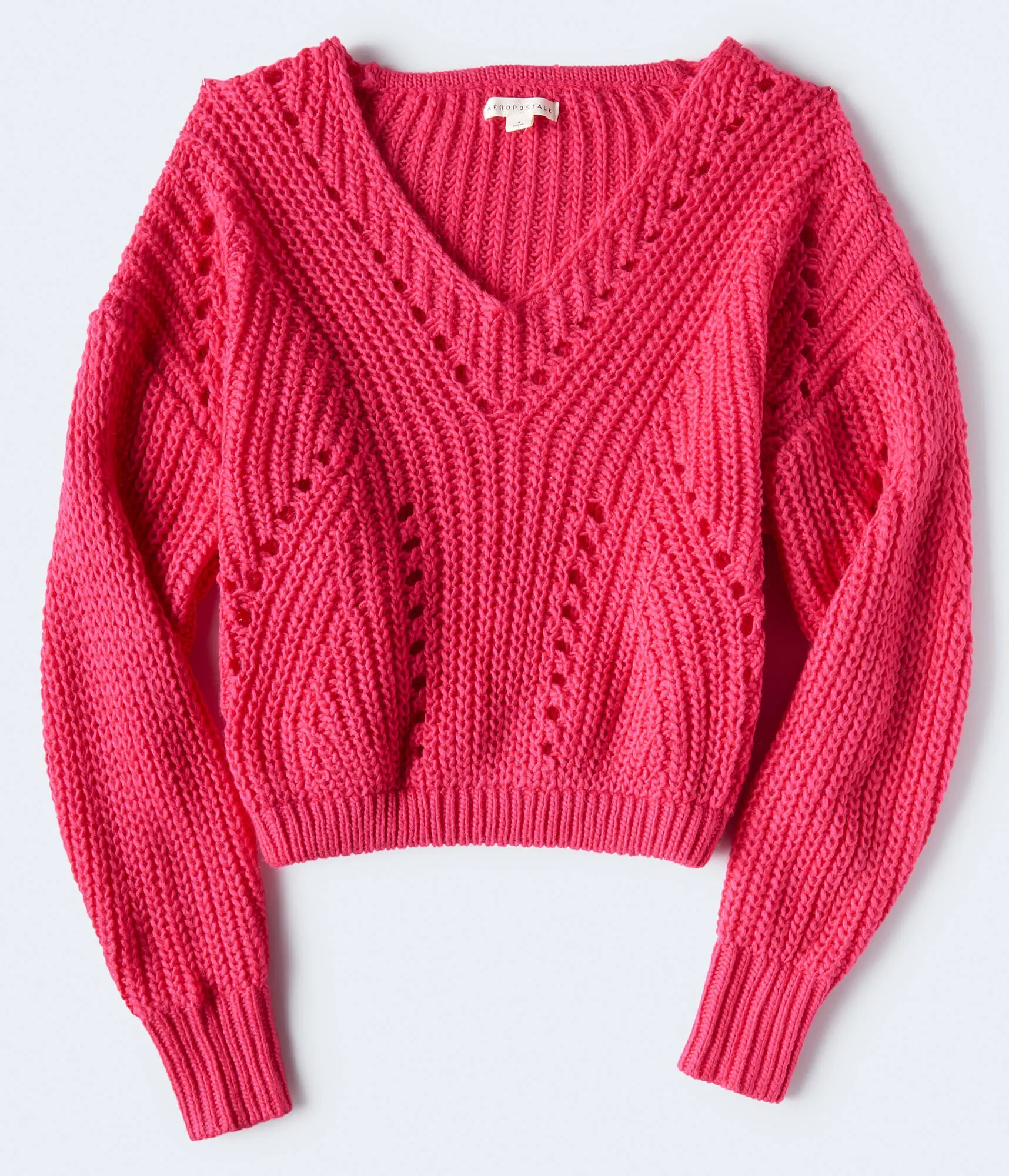 Aeropostale Chunky Knit V-Neck Sweater