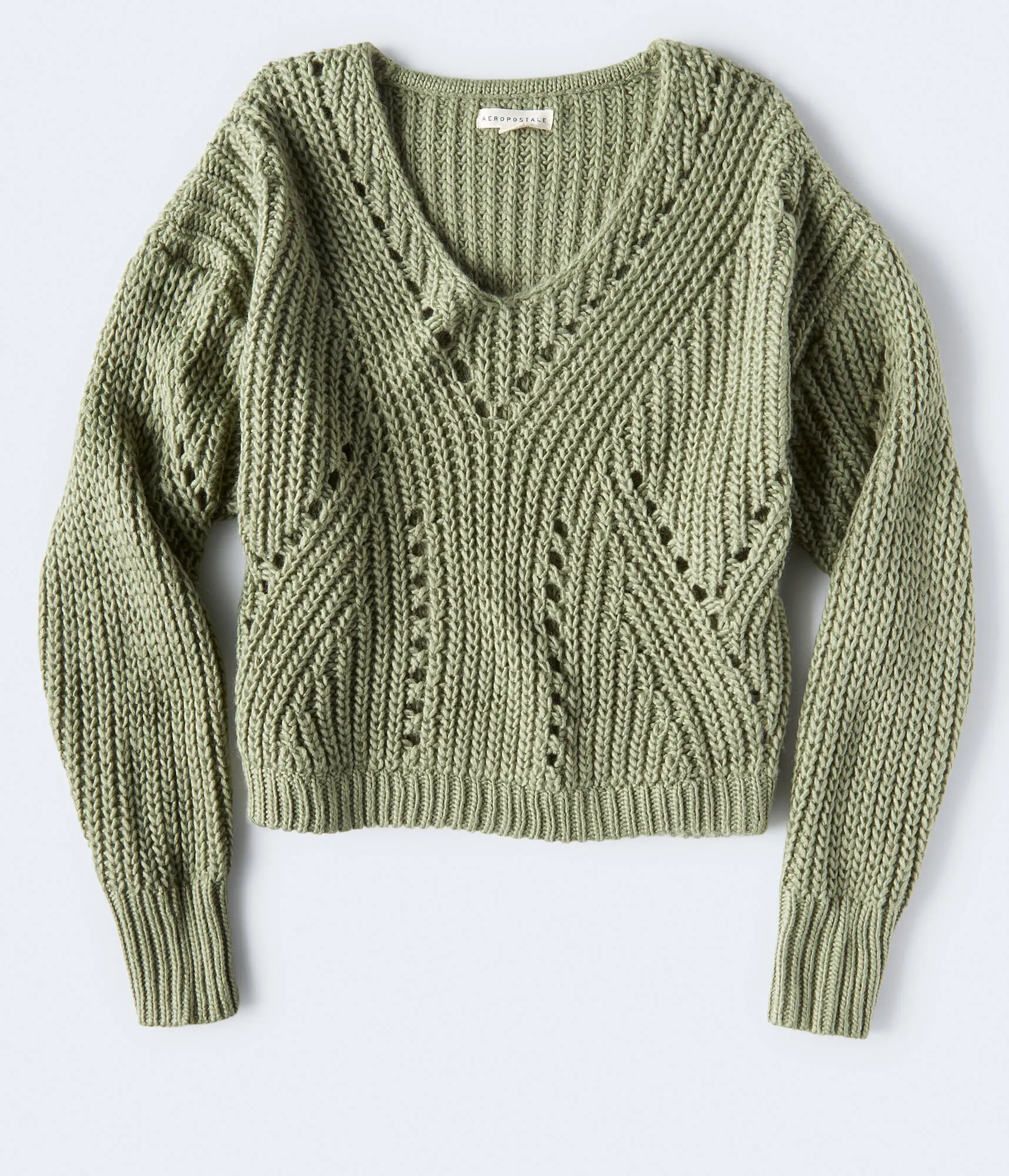 Aeropostale Chunky Knit V-Neck Sweater