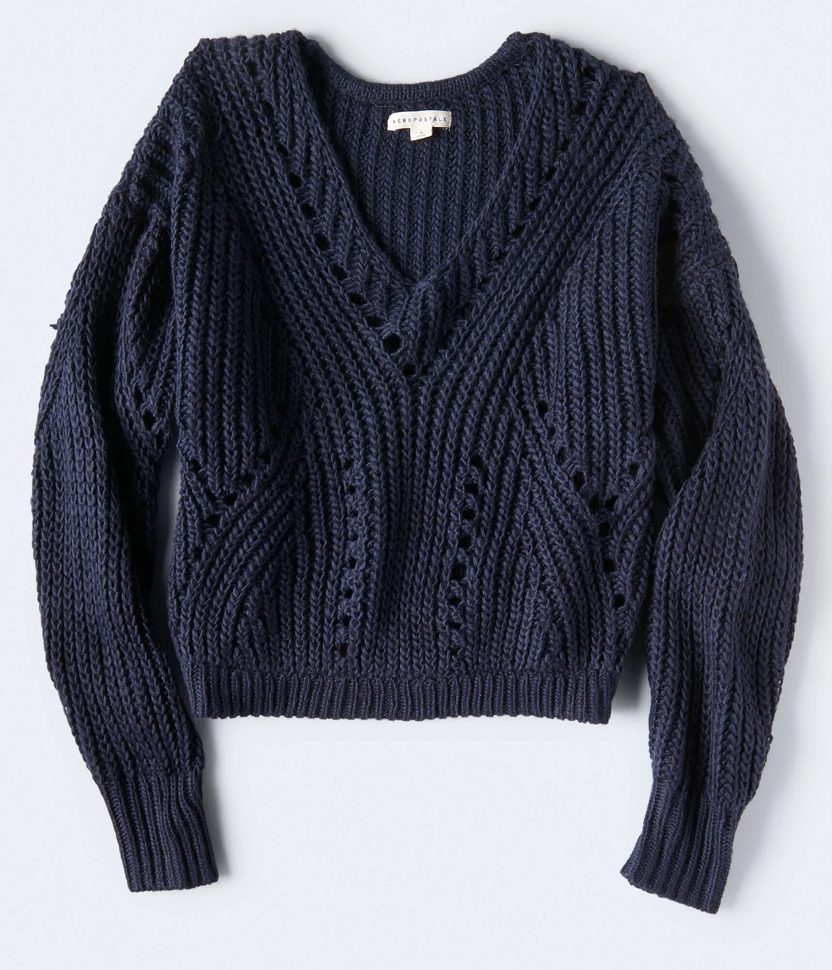 Aeropostale Chunky Knit V-Neck Sweater