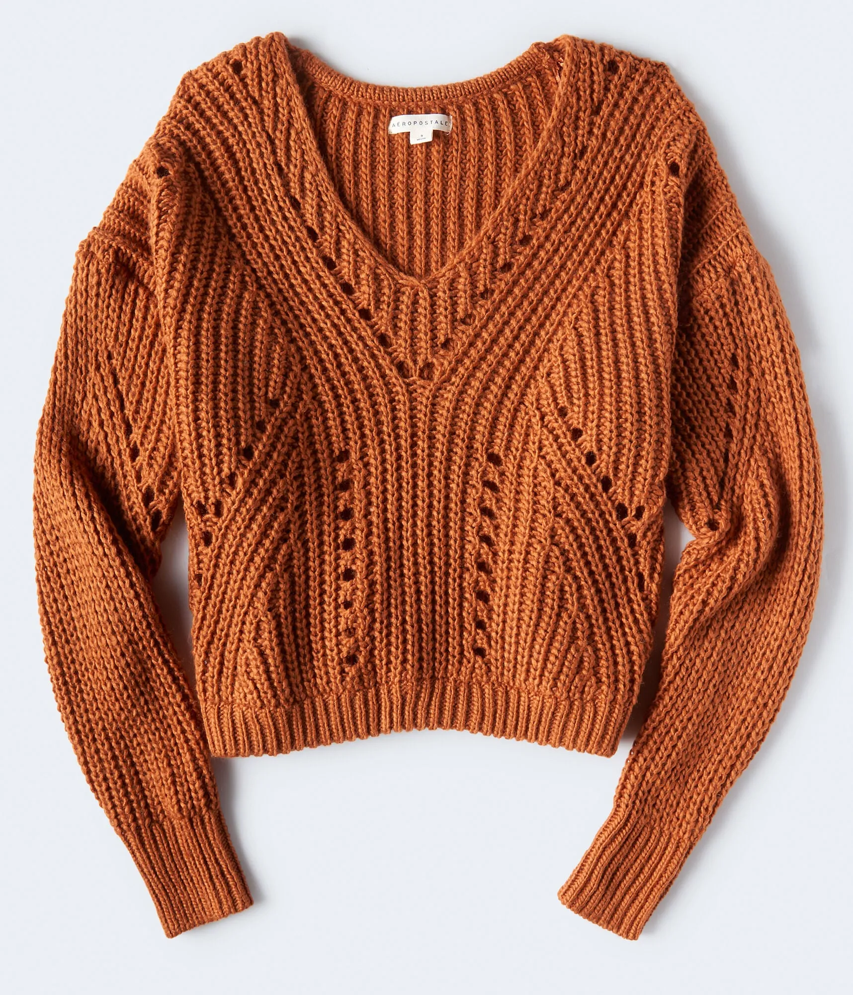 Aeropostale Chunky Knit V-Neck Sweater