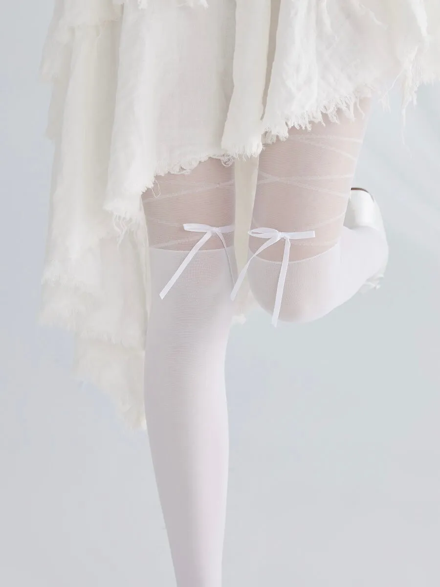 Aesthetic ribbon bow tights