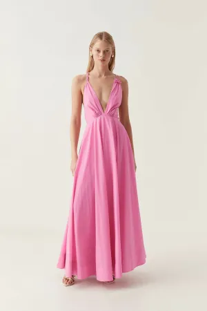 Aje Vellum Maxi Dress Cerise Pink Size 8