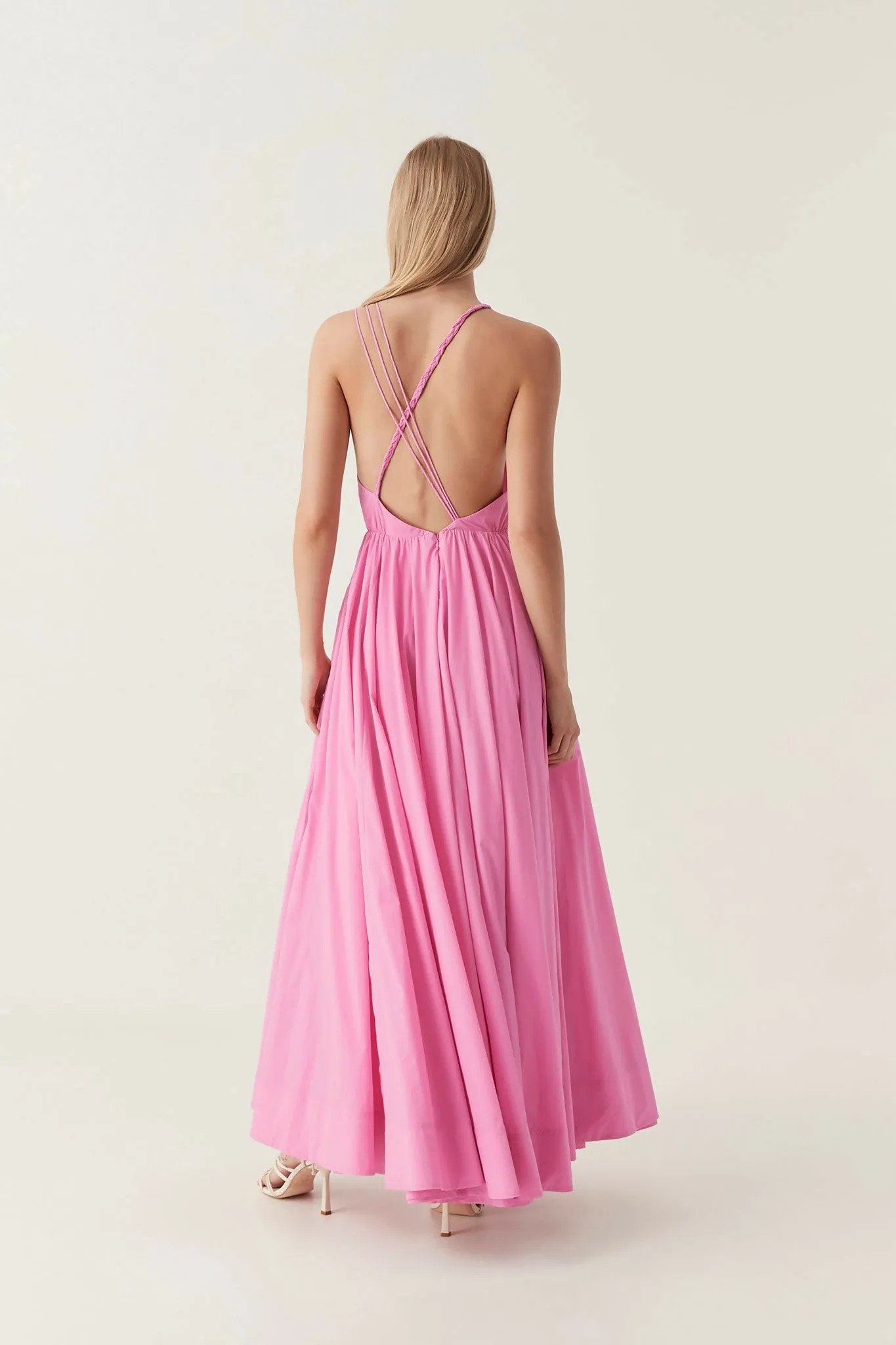 Aje Vellum Maxi Dress Cerise Pink Size 8