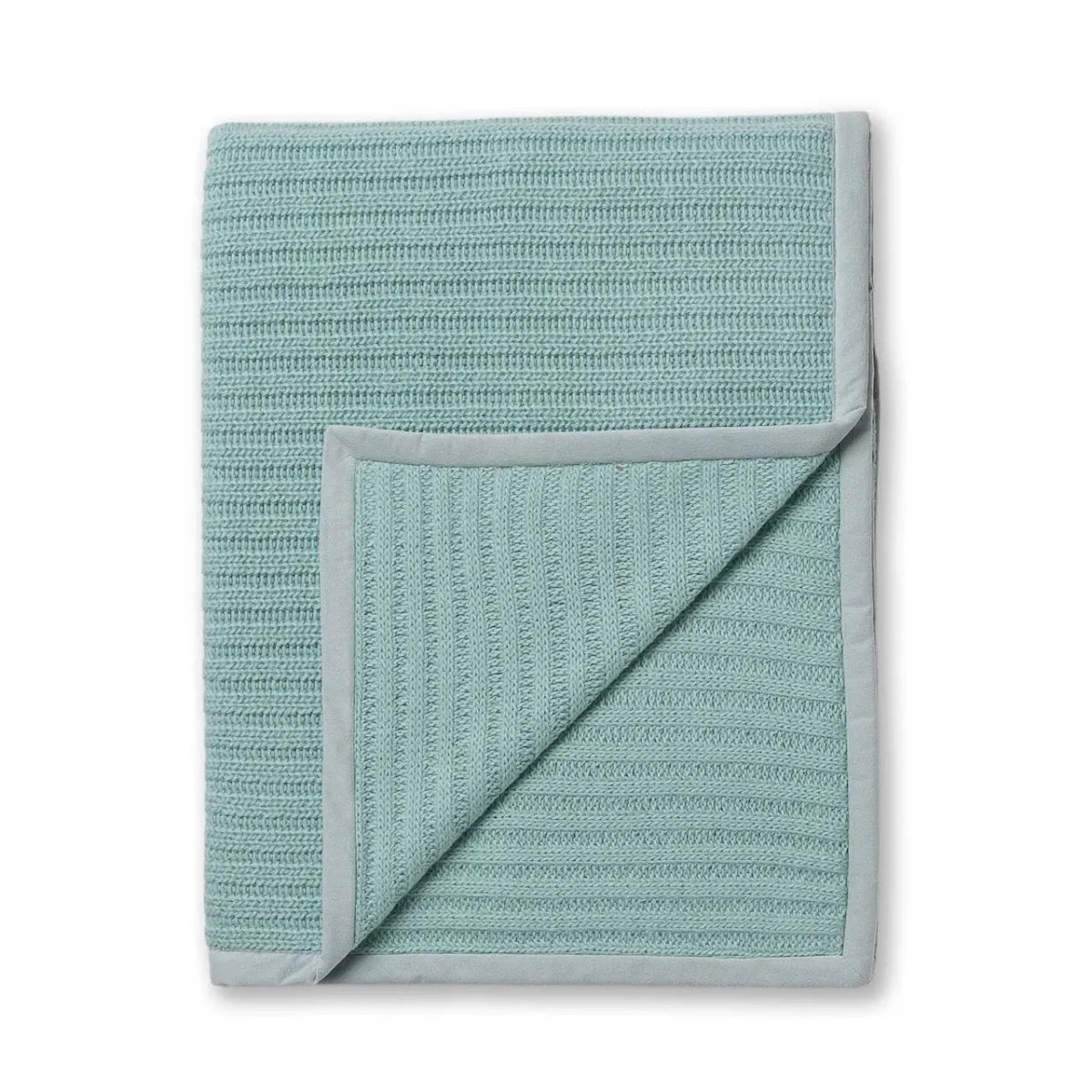 Alicia Adams Alpaca Rib Throw in Aqua