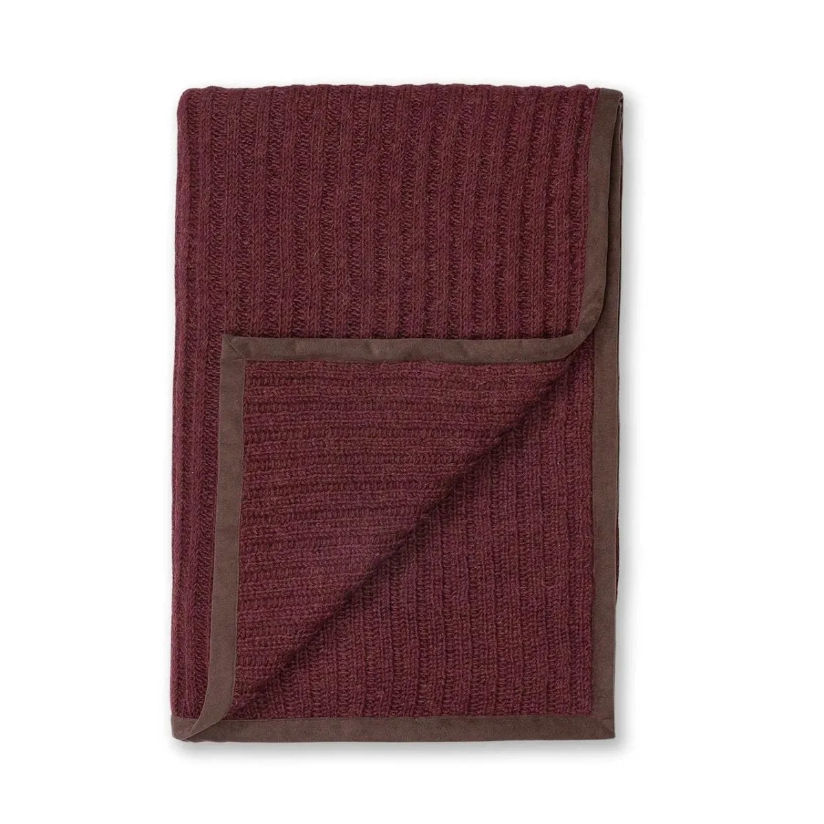 Alicia Adams Alpaca Rib Throw in Burgundy