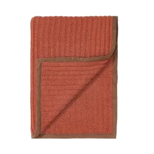 Alicia Adams Alpaca Rib Throw in Burnt Orange