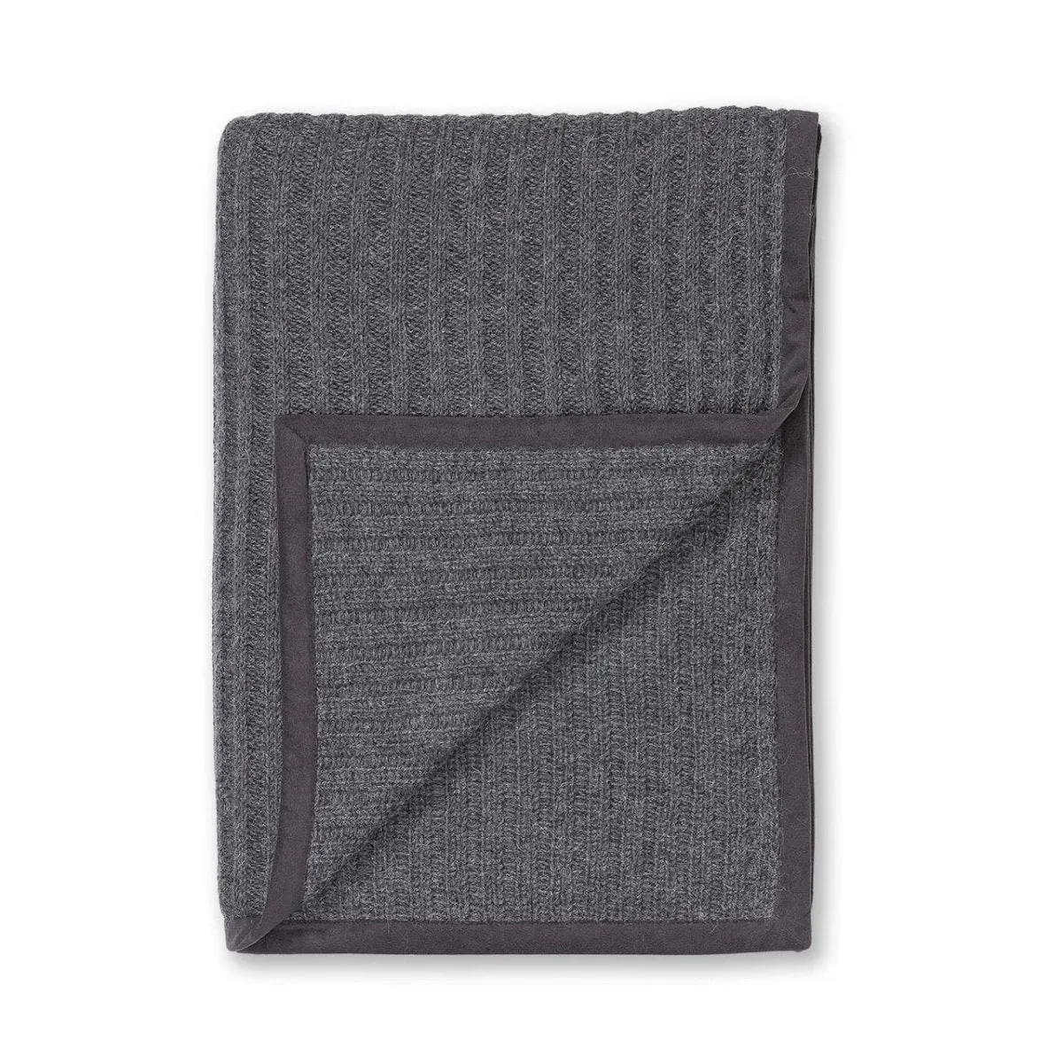 Alicia Adams Alpaca Rib Throw in Charcoal