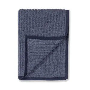 Alicia Adams Alpaca Rib Throw in Denim Blue