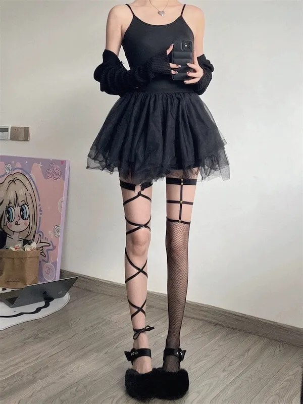 Alt goth ribbon garter stockings