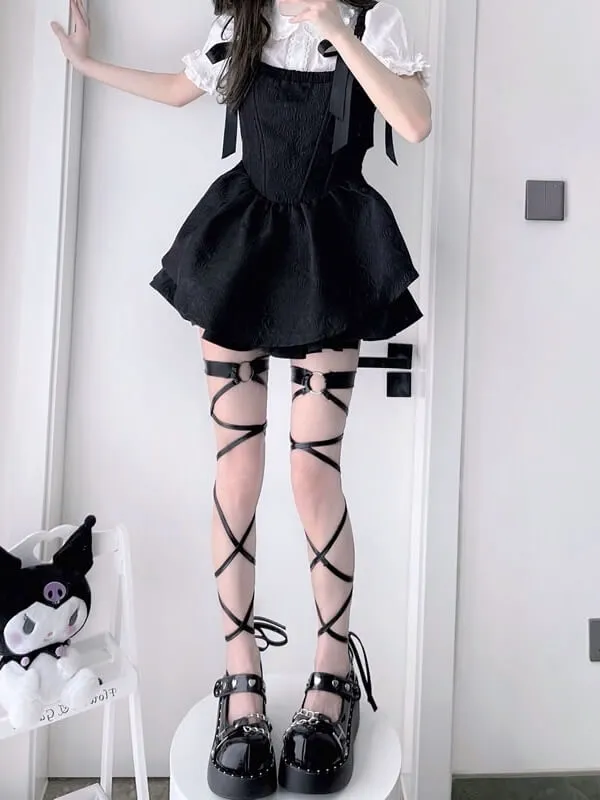 Alt goth ribbon garter stockings