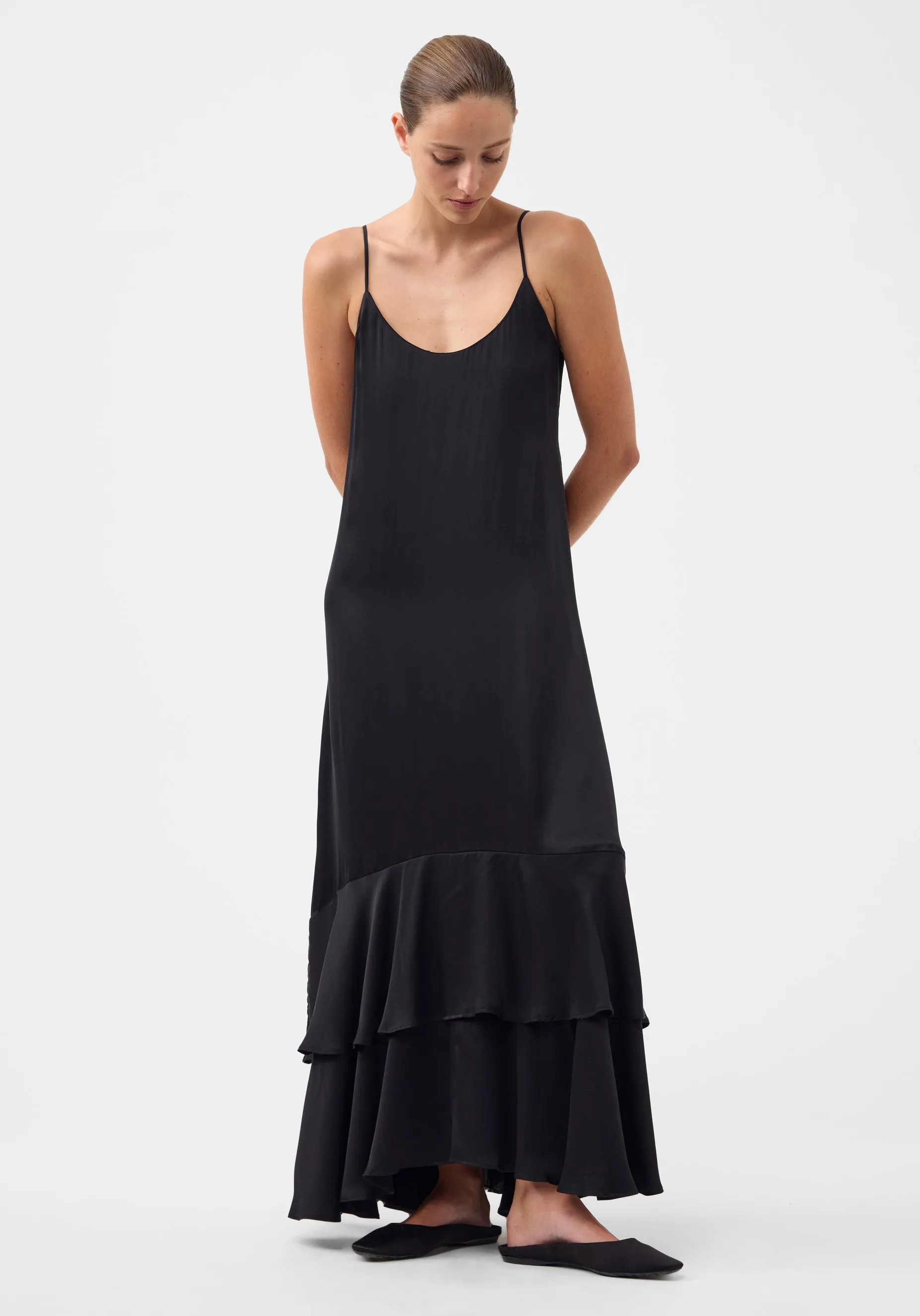 Anais Silk Maxi Dress_Black