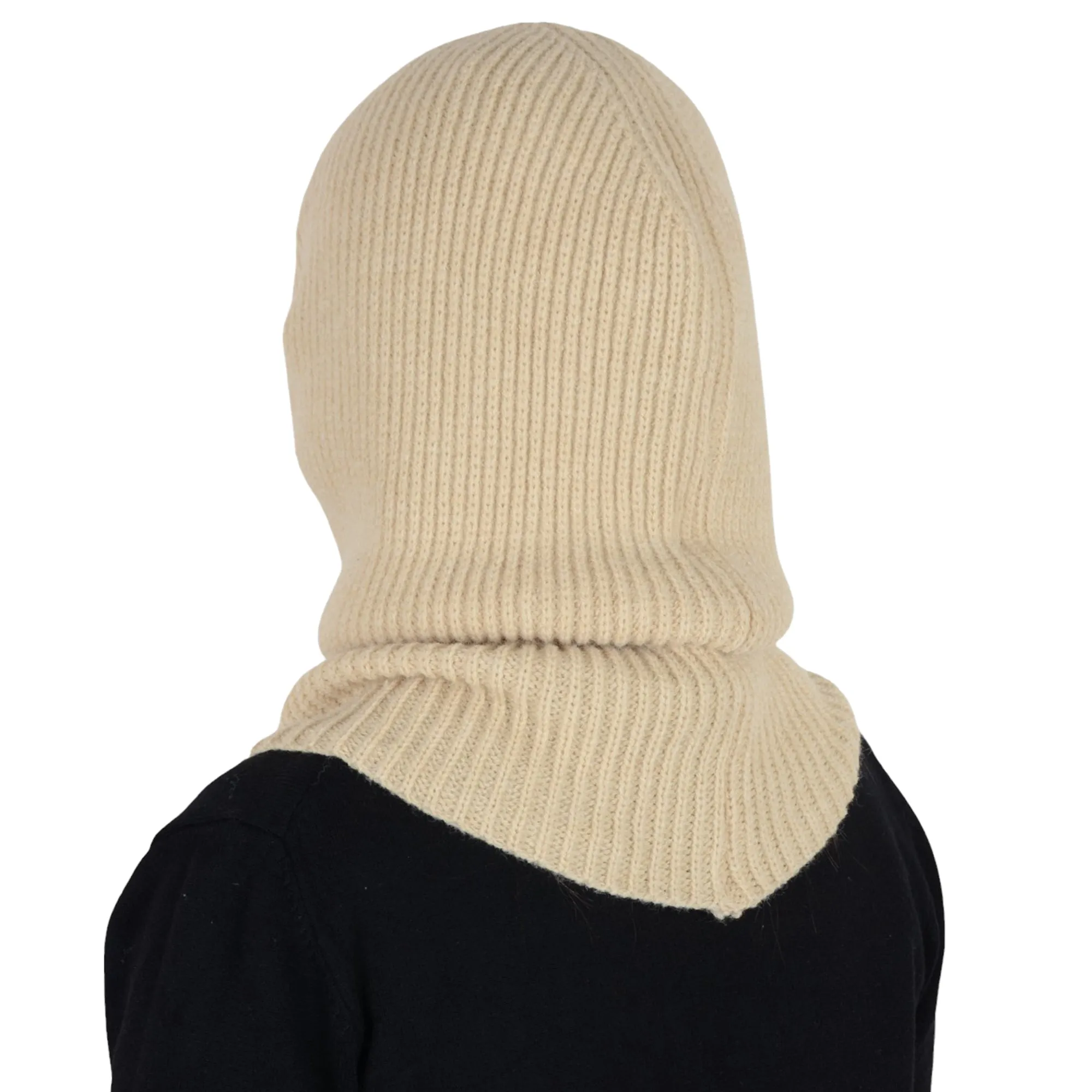 Anna-Kaci Solid Hooded Scarf Hat Winter Balaclava Knit Skull Cap Beanie Hat Neck Gaiters for Women