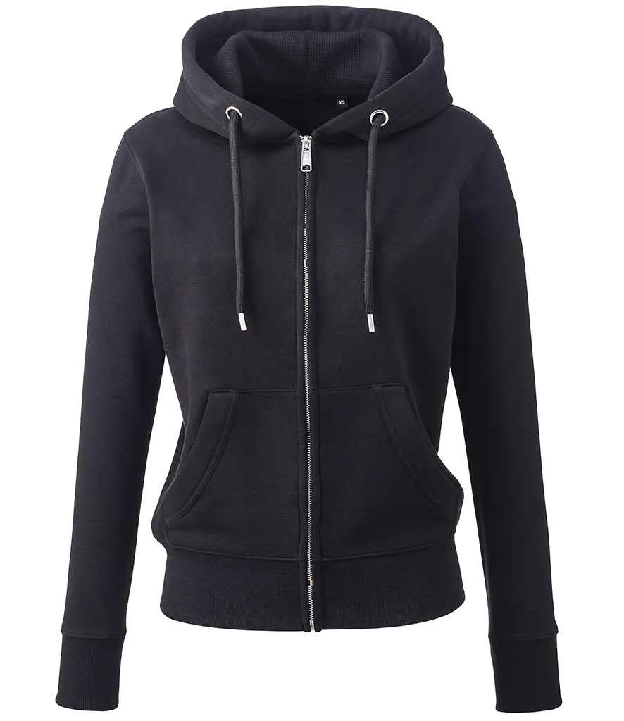 Anthem Ladies Organic Full Zip Hoodie | Black