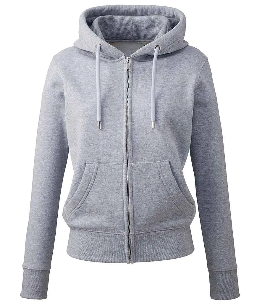 Anthem Ladies Organic Full Zip Hoodie | Grey Marl