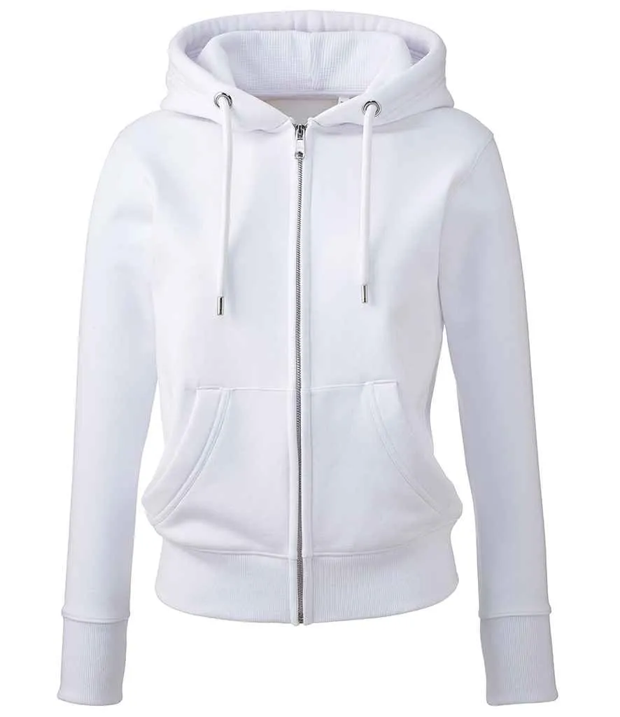 Anthem Ladies Organic Full Zip Hoodie | White