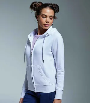 Anthem Ladies Organic Full Zip Hoodie | White