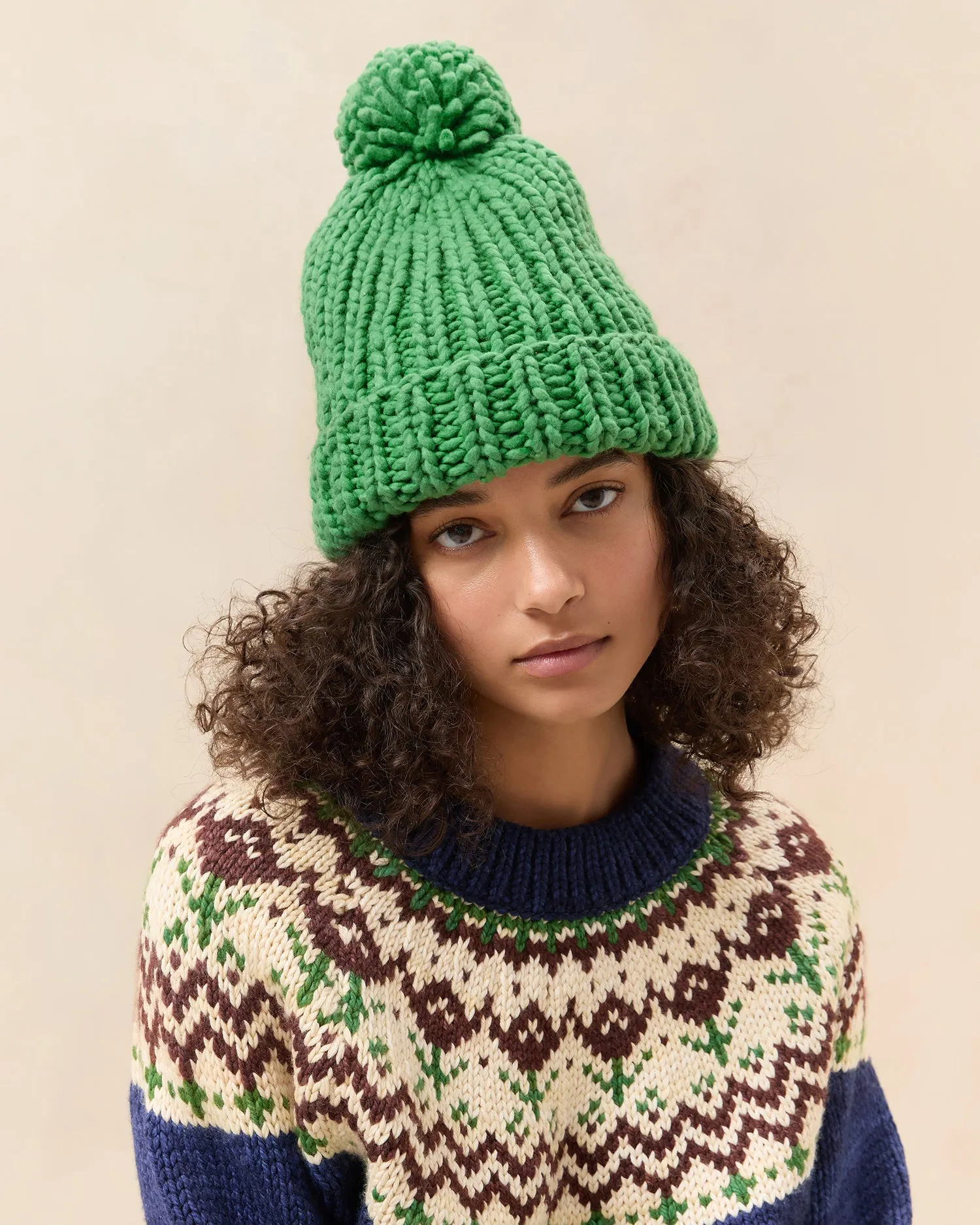 Ava Fern Knit Pompom Hat