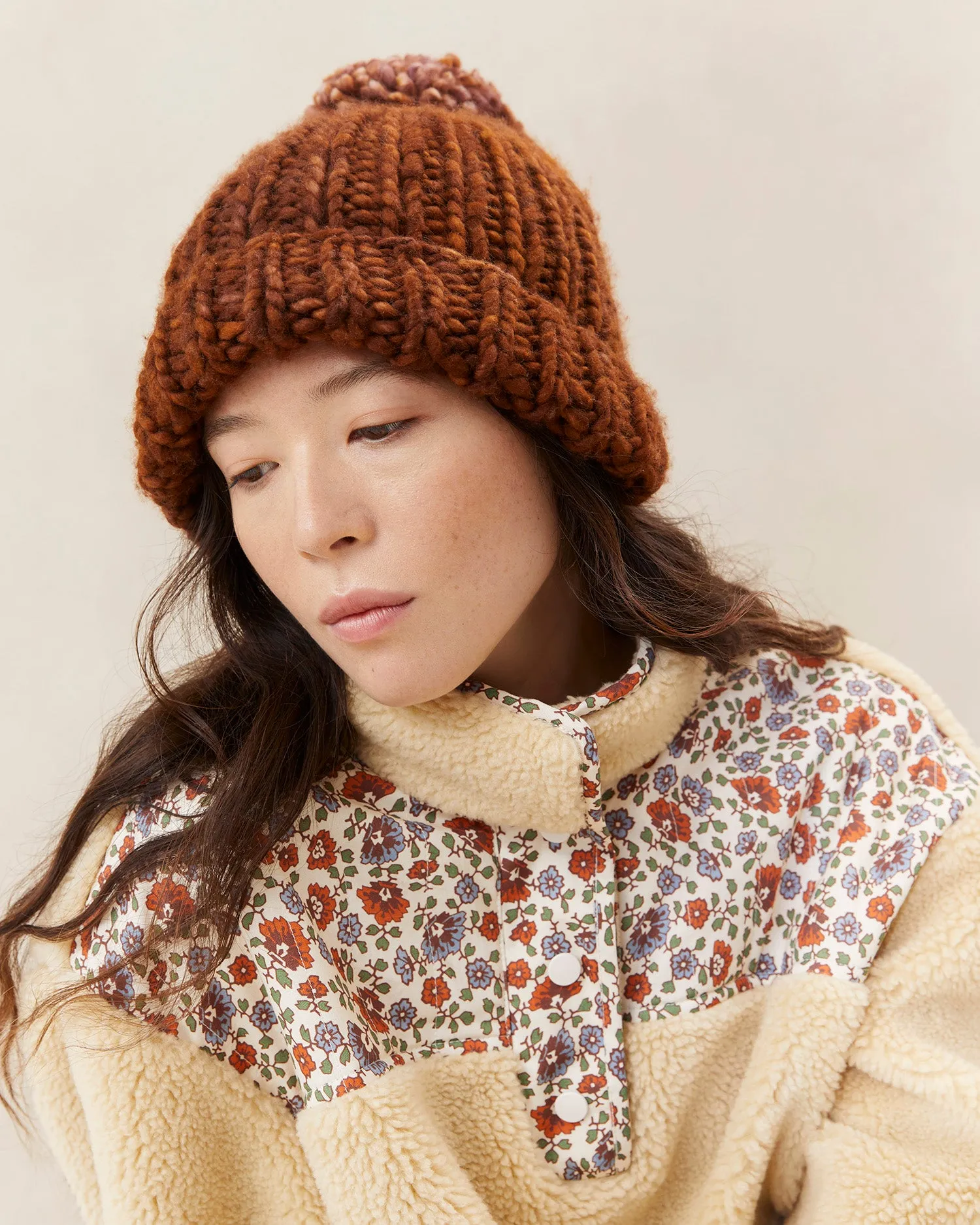 Ava Sienna Knit Pompom Hat