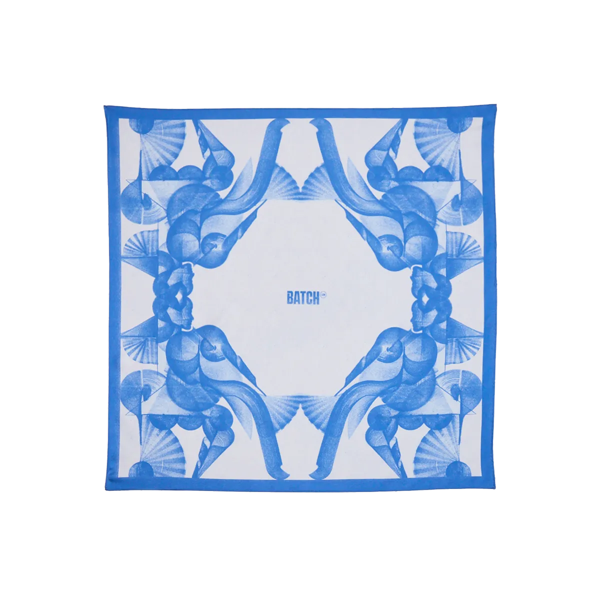 Batch Silk Scarf - Blue Fans