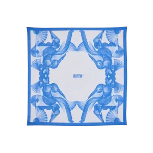 Batch Silk Scarf - Blue Fans