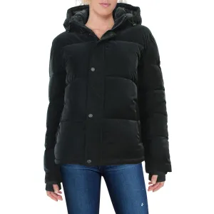 BCBGeneration Women's Liquid Metallic Quilted Hooded Puffer Coat