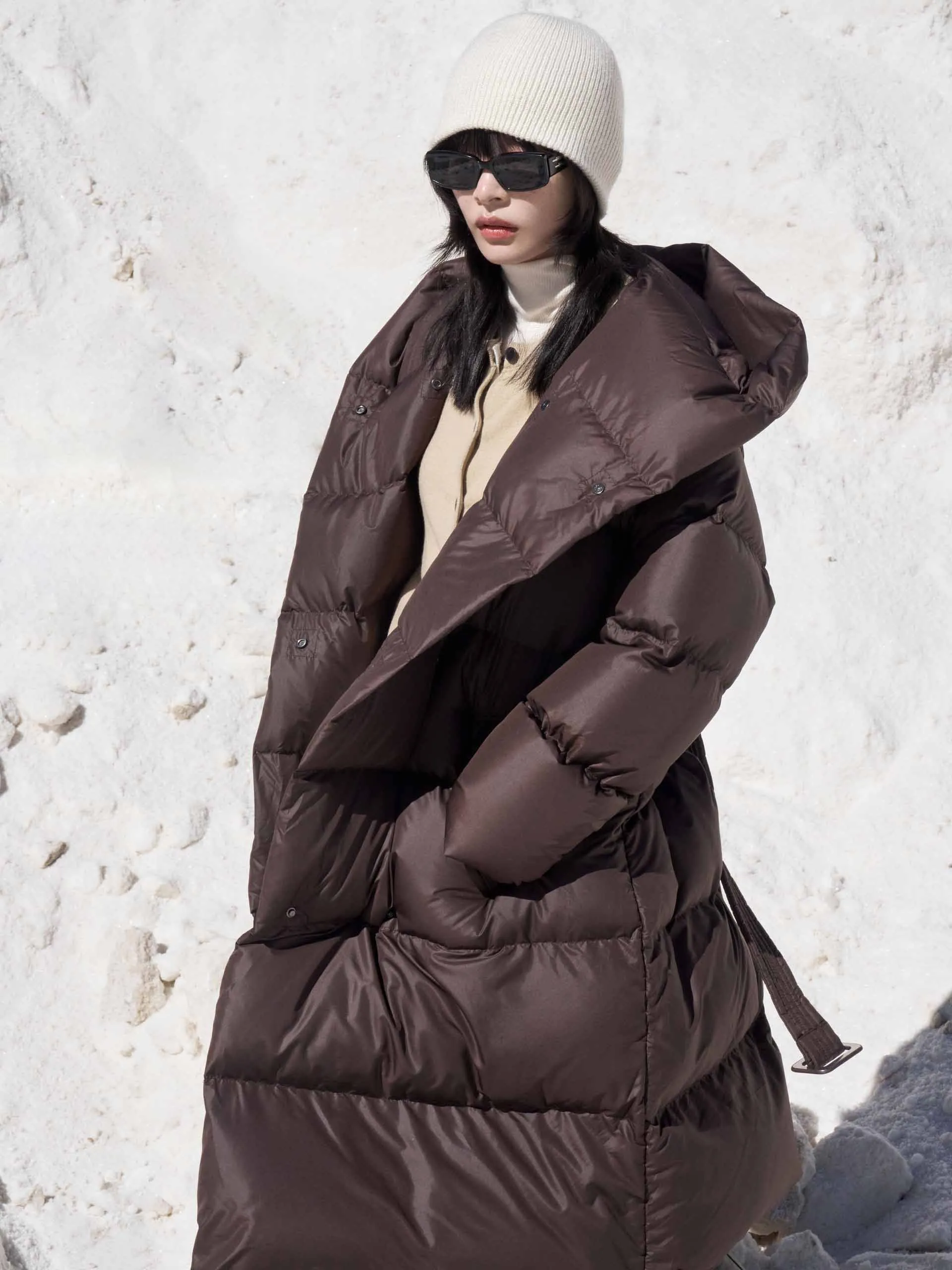 Belted Quilted Shell Down Coat