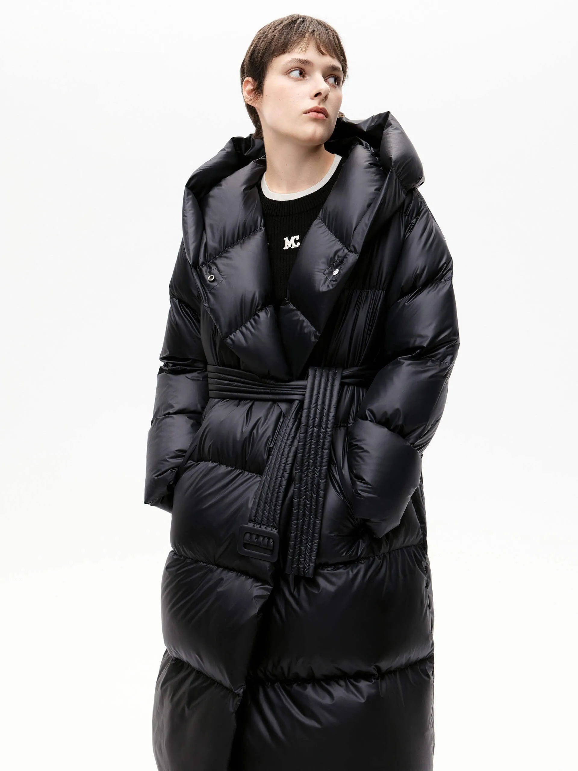 Belted Quilted Shell Down Coat