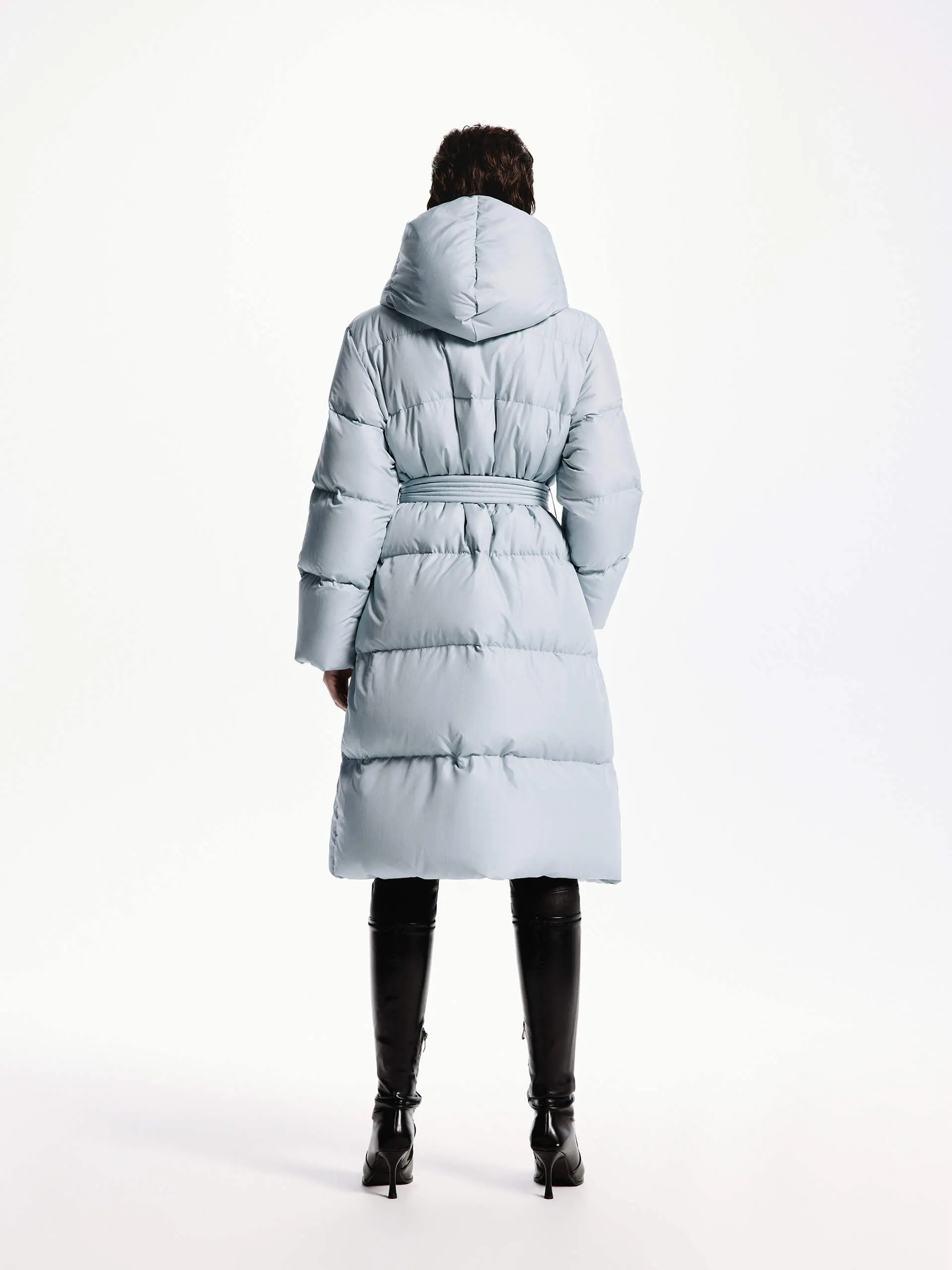 Belted Quilted Shell Down Coat