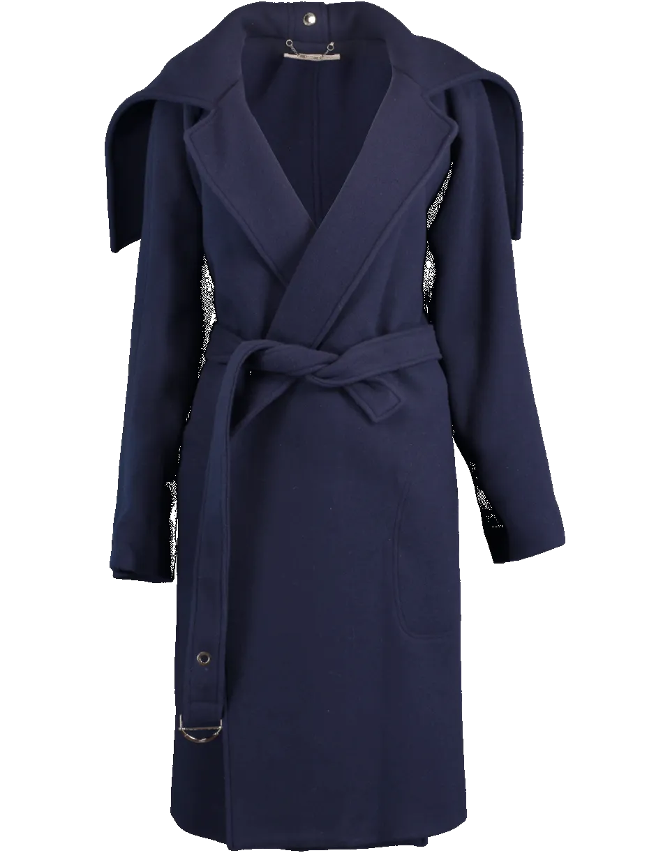 Belted Wool Wrap Coat