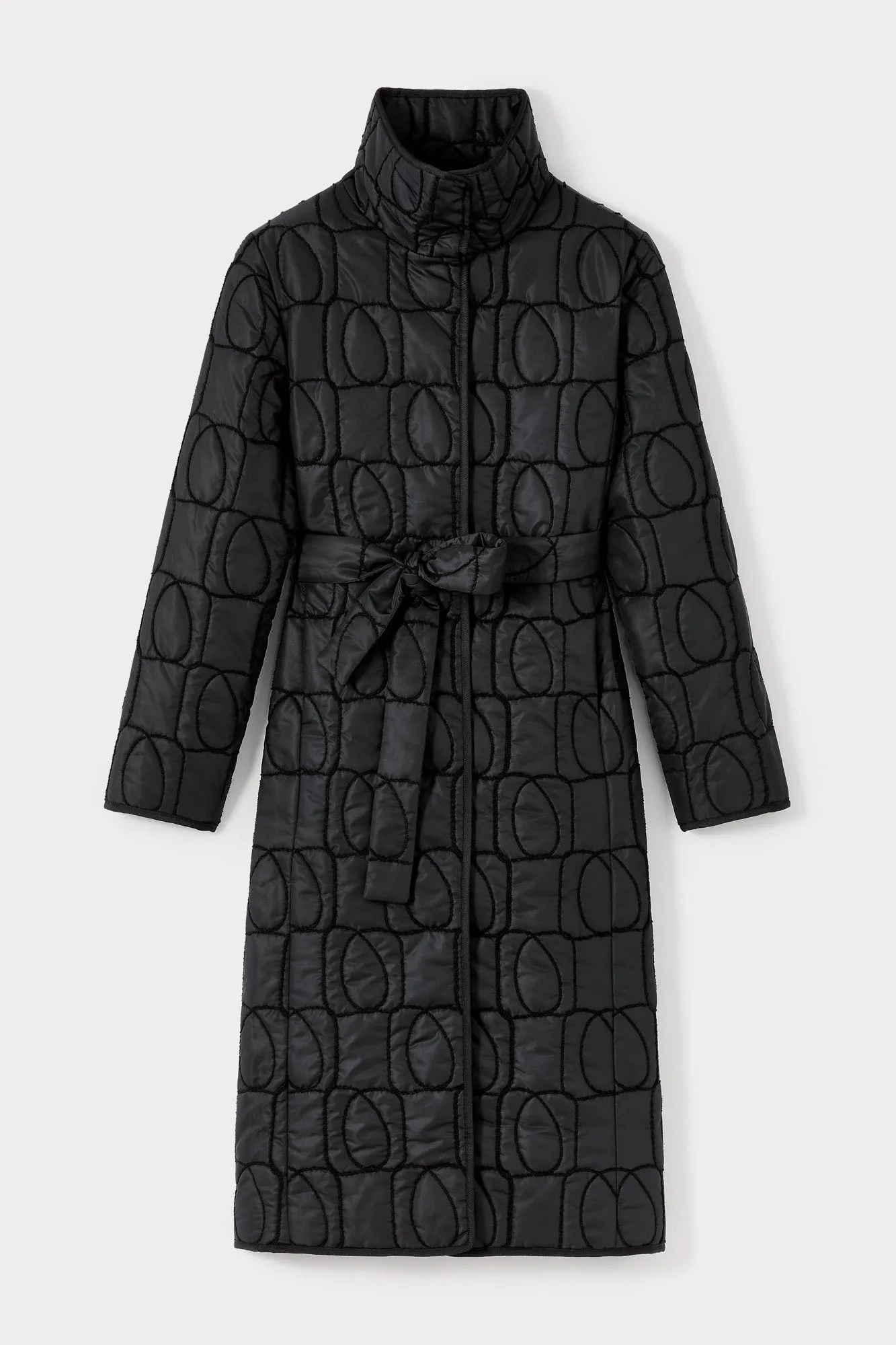 BLACK MONOGRAM Quilted Puffer Coat