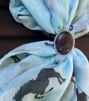 Black Stone Scarf Slide