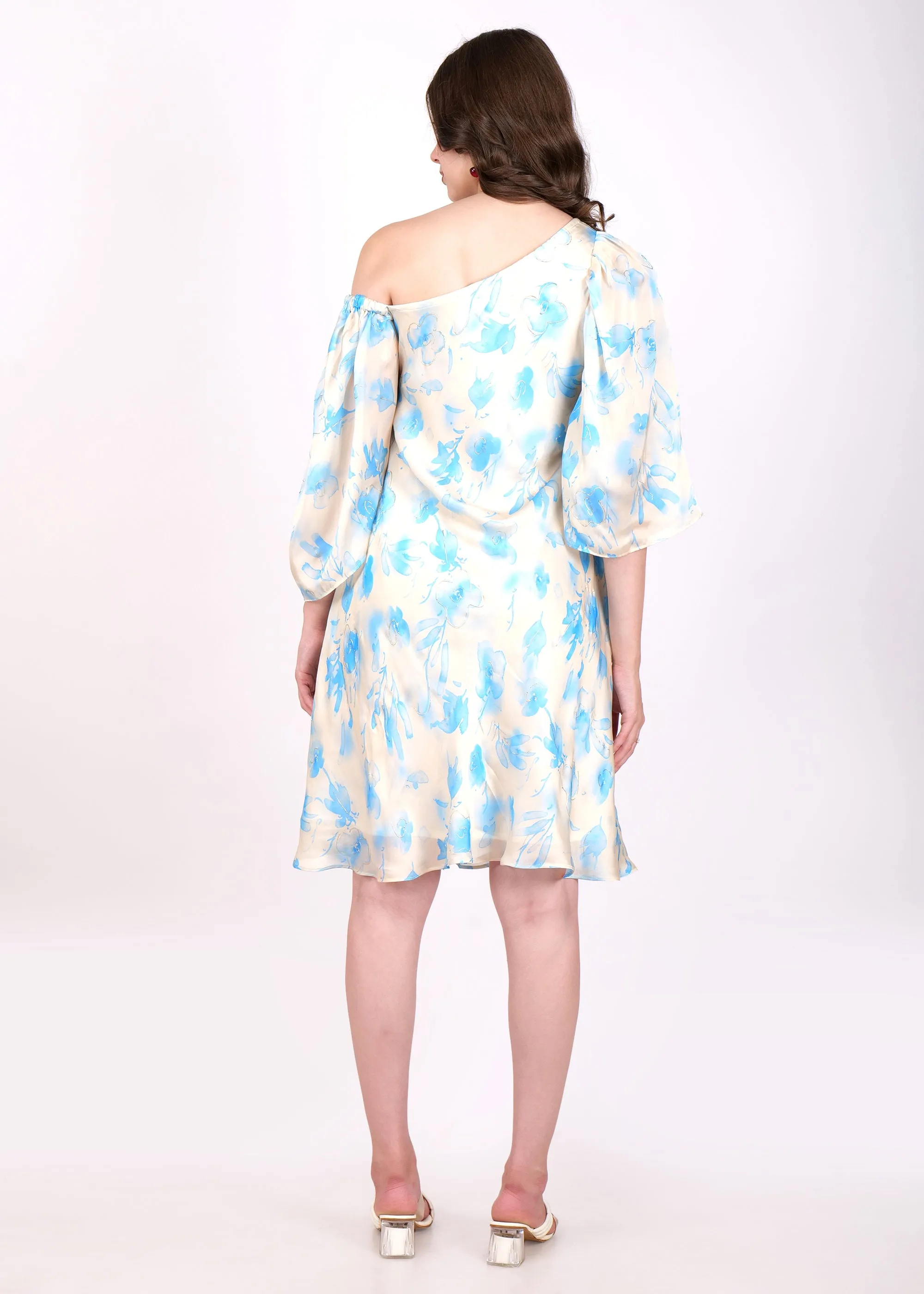 Blue Breeze One-Shoulder Dress