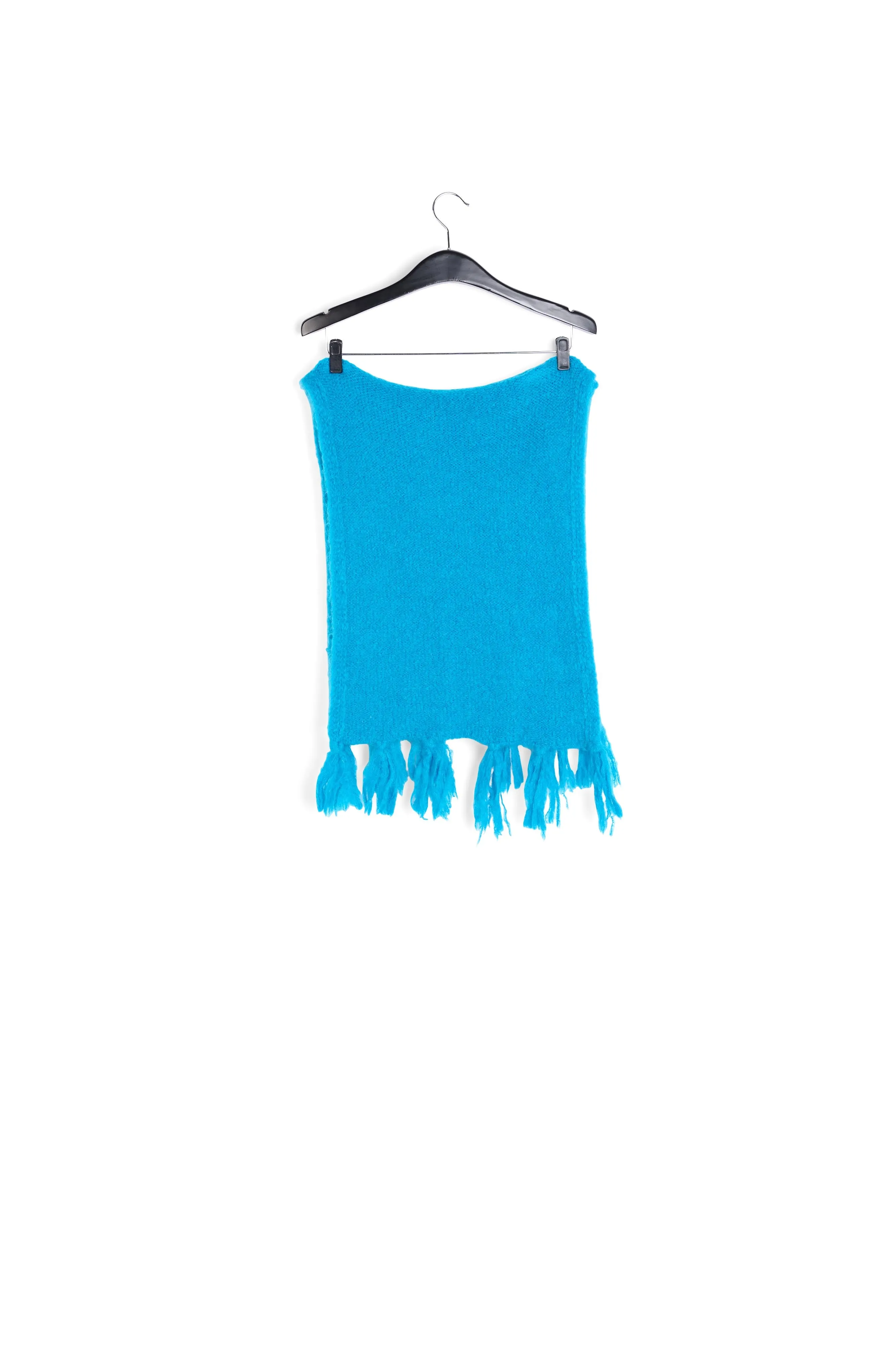 Blue oversized mohair-blend scarf