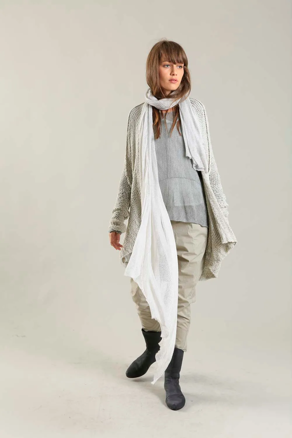 Broken white - Light silver Big Air Bamboo Scarf