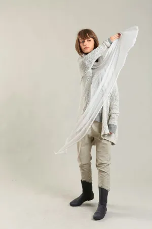 Broken white - Light silver Big Air Bamboo Scarf