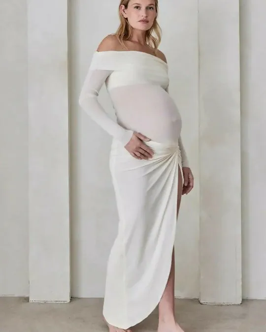 Bumpsuit White Maternity Set