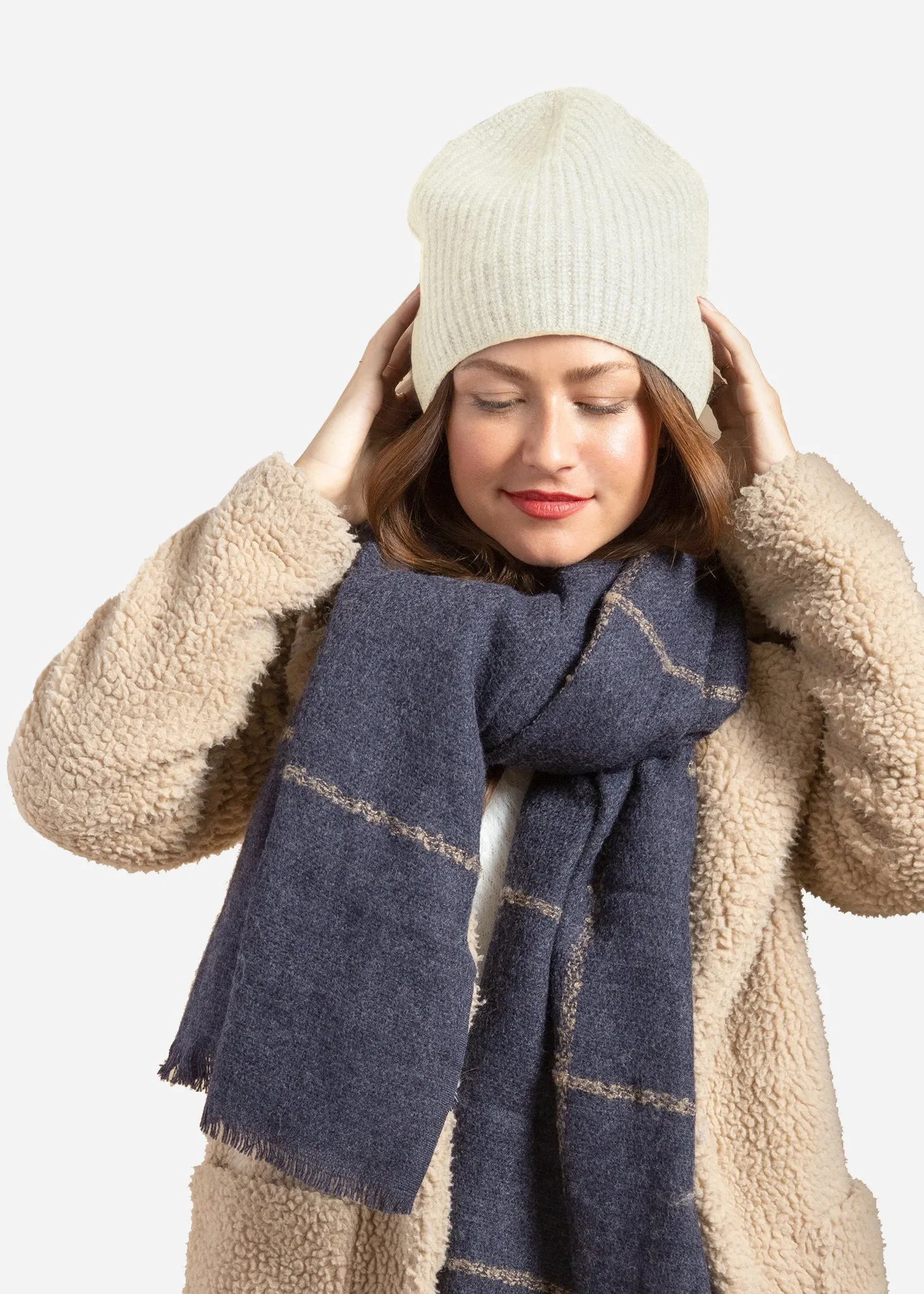 Cashmere Chunky Beanie - Ivory - Hat Attack