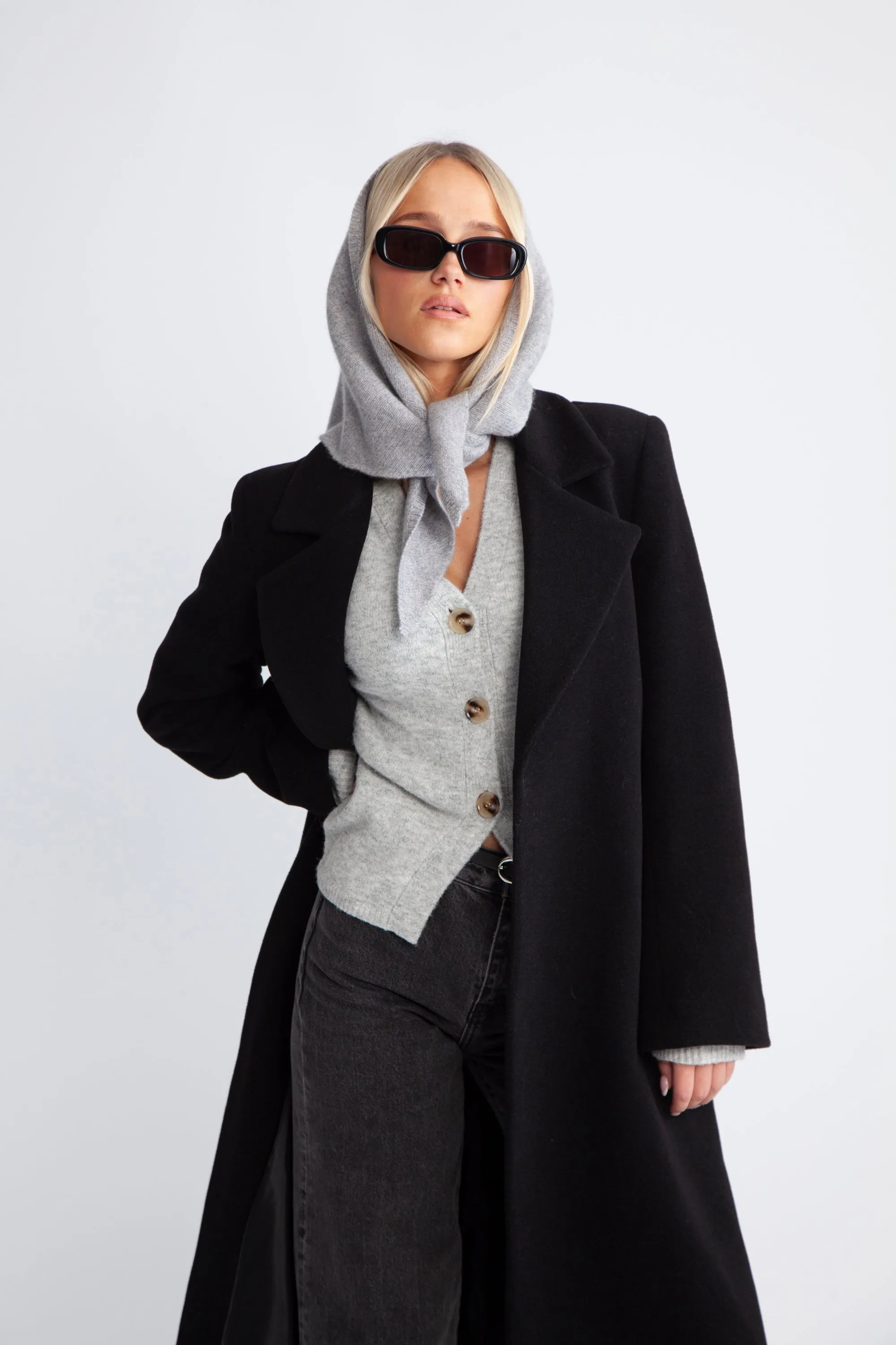 Charlotte Cashmere Wool Coat - Black