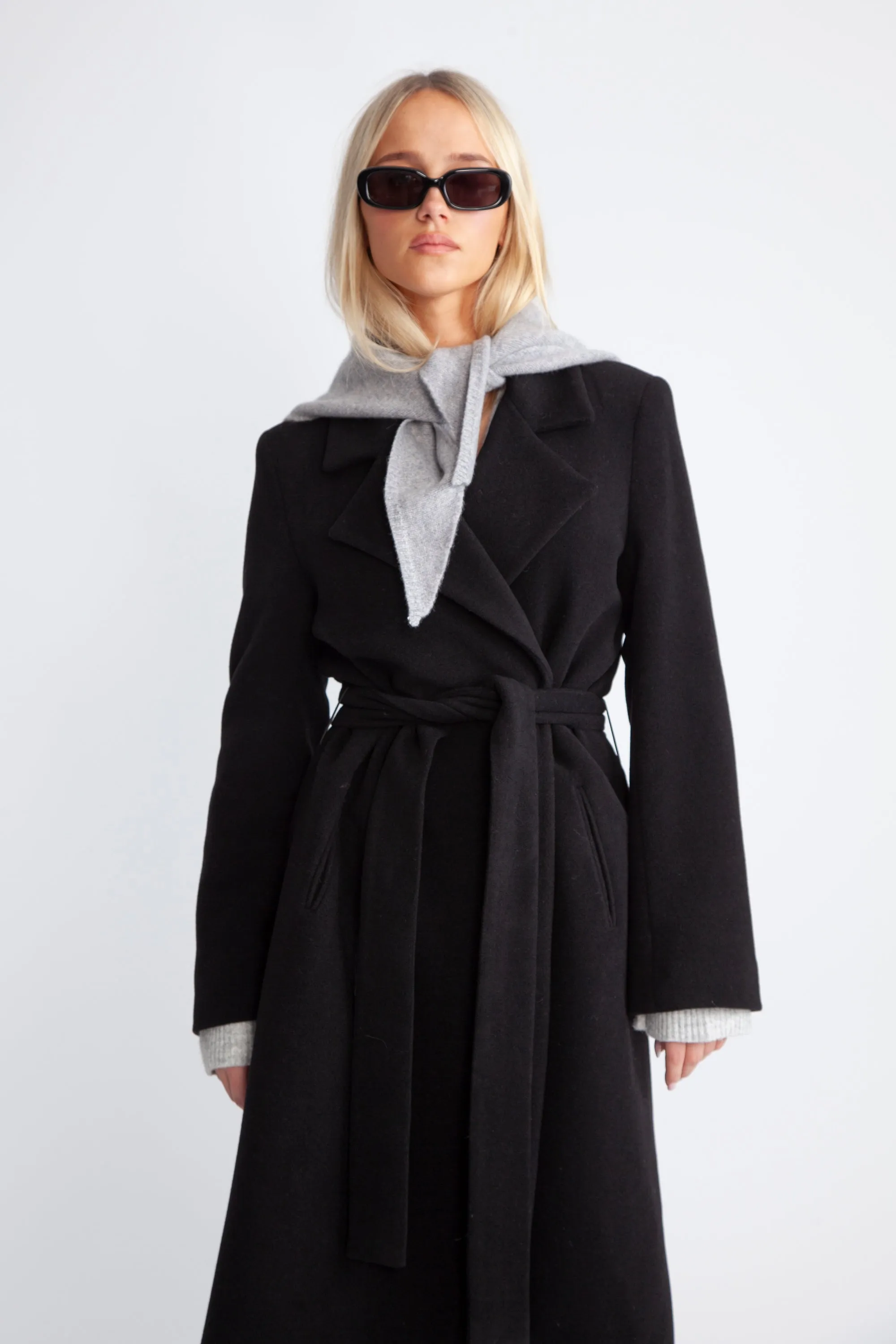 Charlotte Cashmere Wool Coat - Black