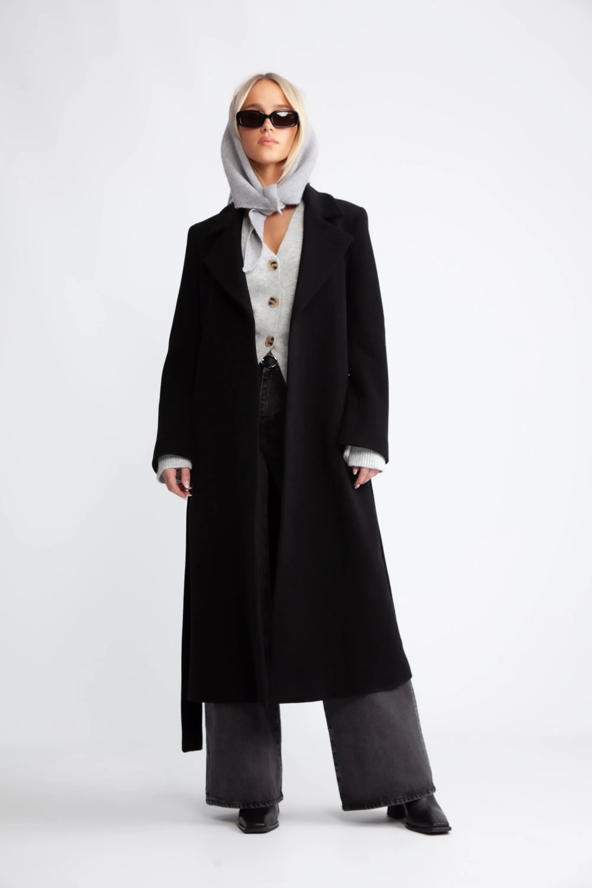 Charlotte Cashmere Wool Coat - Black