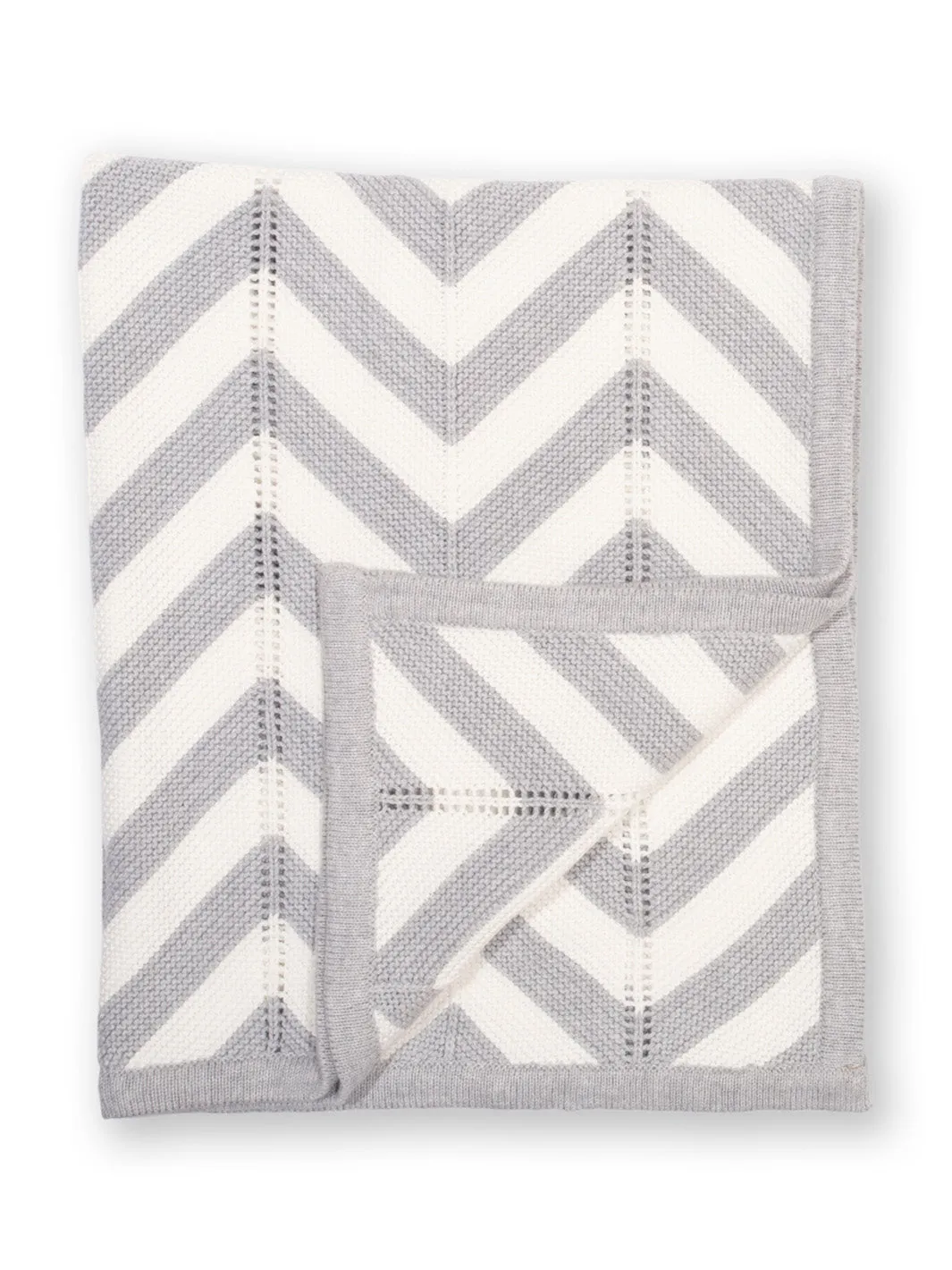 Chevron knit blanket grey marl