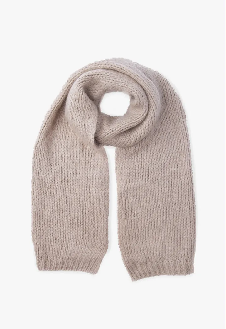 Choice Knitted Solid Wrap Around Winter Scarf Beige