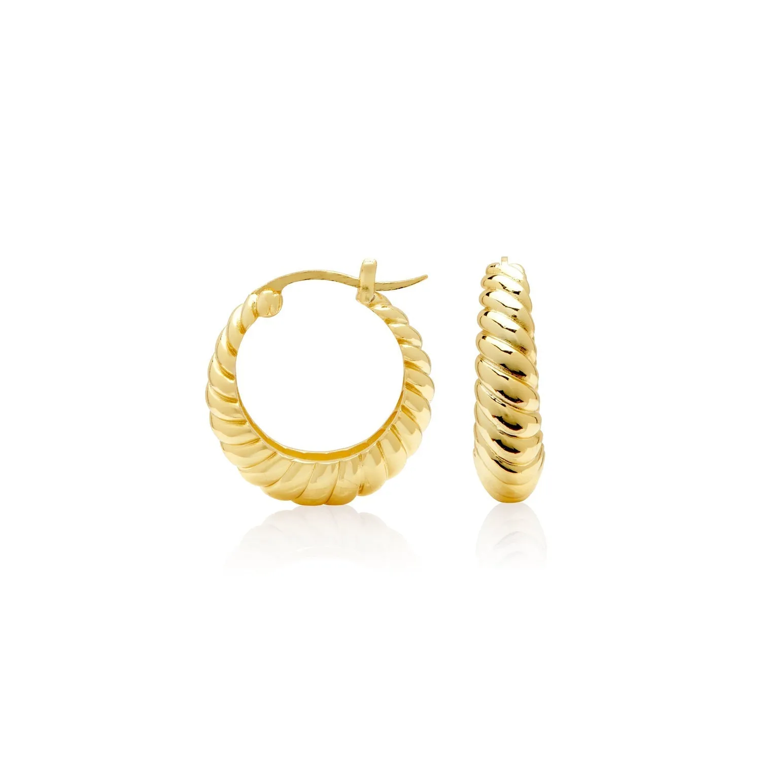 Chunky Croissant Hoop Earrings (Gold)