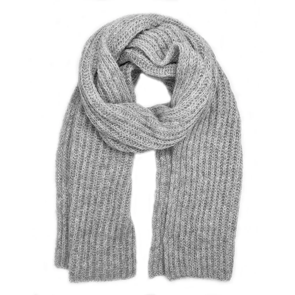 Chunky Gray Knit Alpaca Scarf by SLATE   SALT